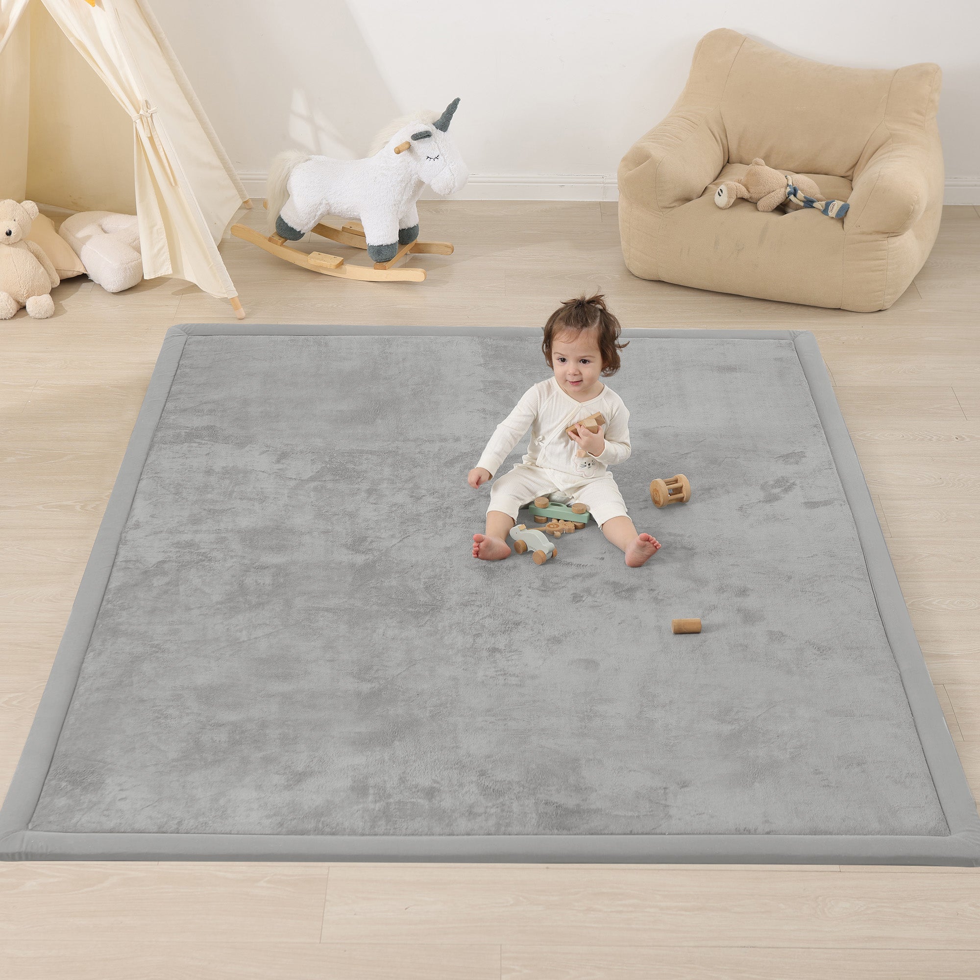 Memory Foam Baby Play Mat 1.3" Thick – Non-Slip, Splash Resistant