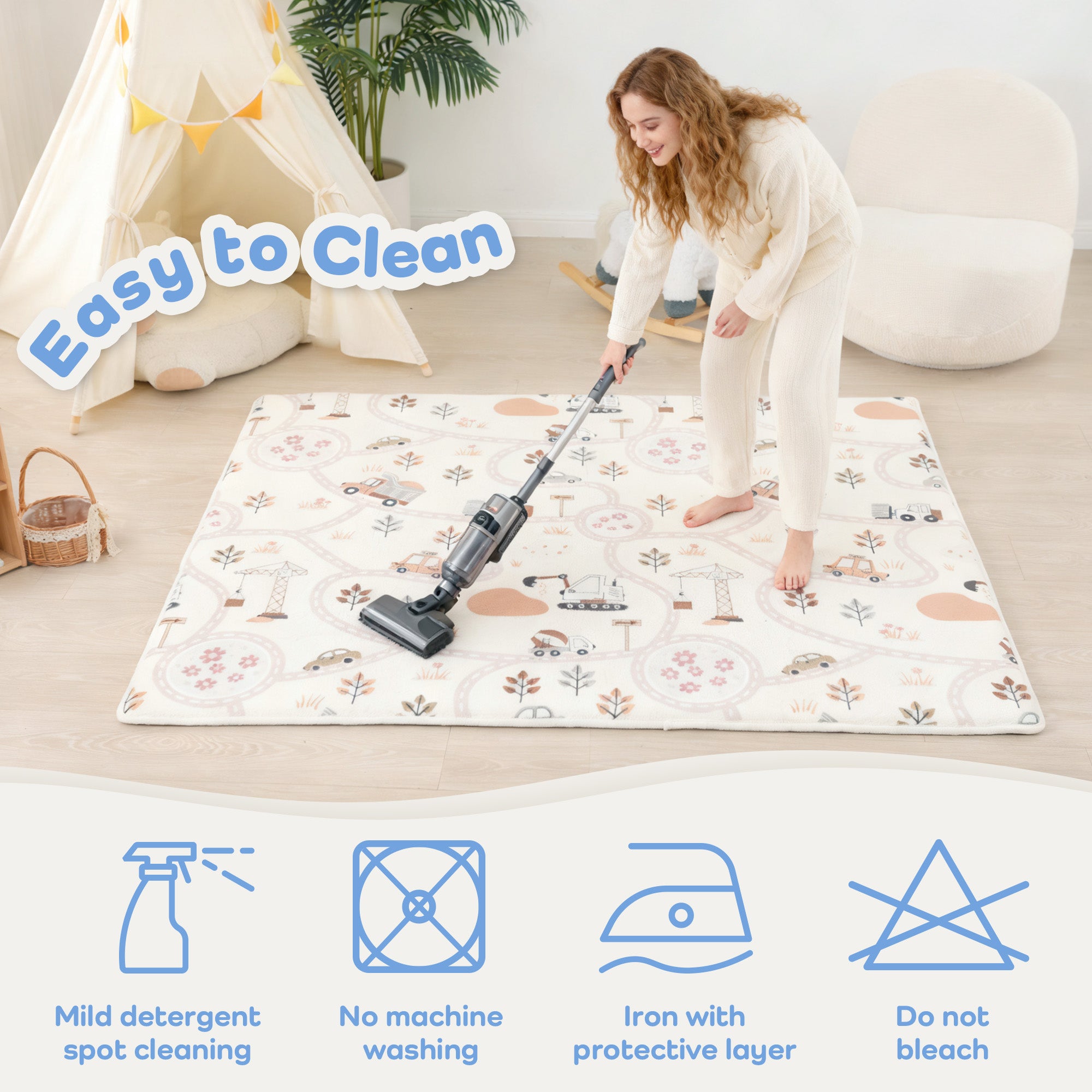 Everyday Explorers Baby Play Mat – Coral Velvet 1.3" Thick Memory Foam