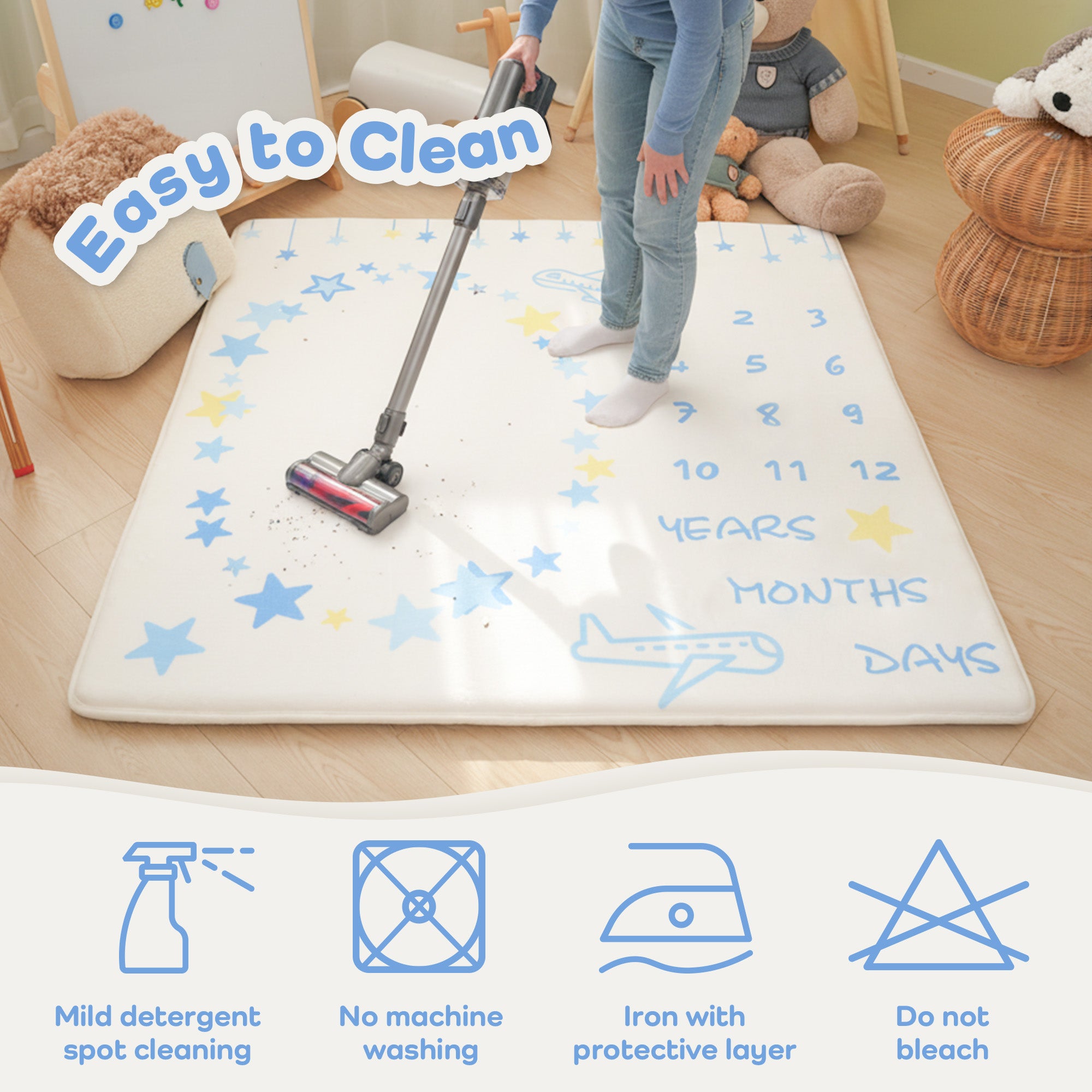 Milestone Moments Play Mat – 1.3" Flannel Memory Foam