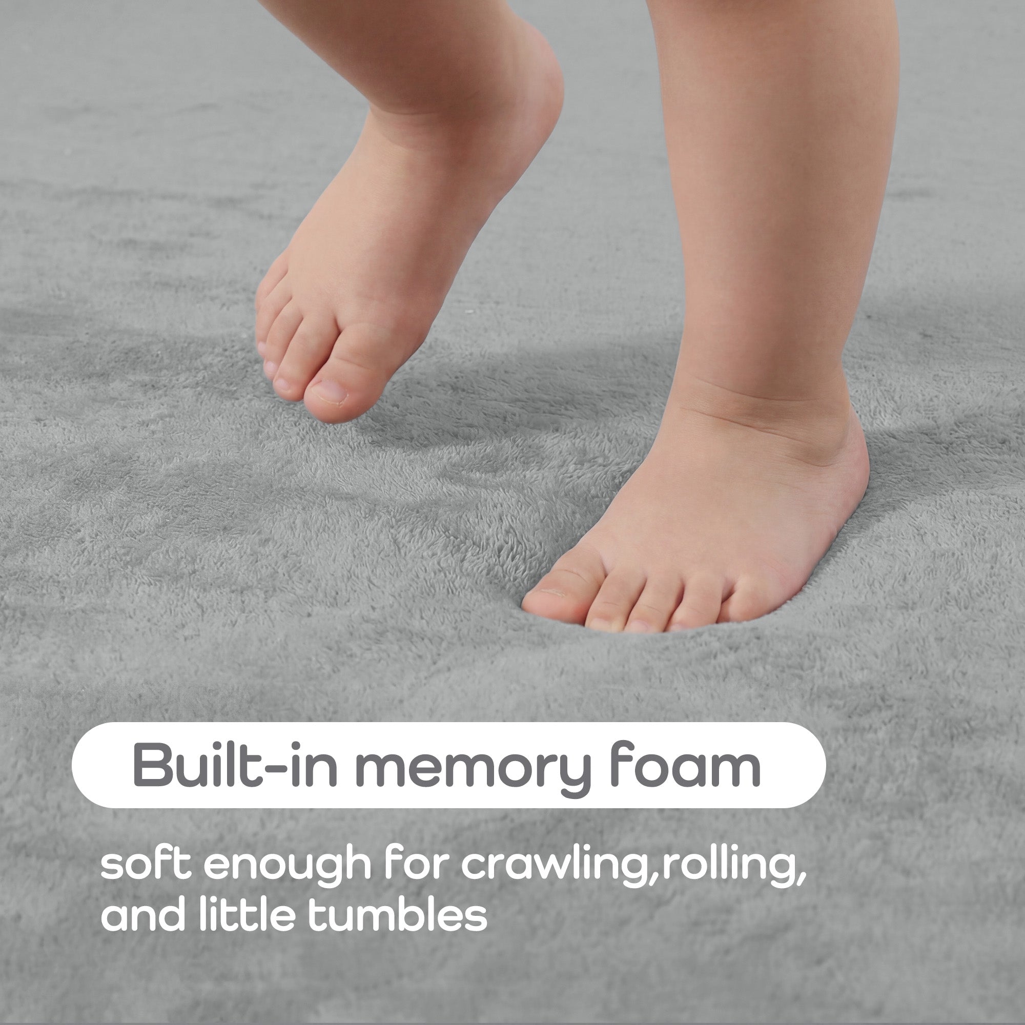 Memory Foam Baby Play Mat 1.3" Thick – Non-Slip, Splash Resistant