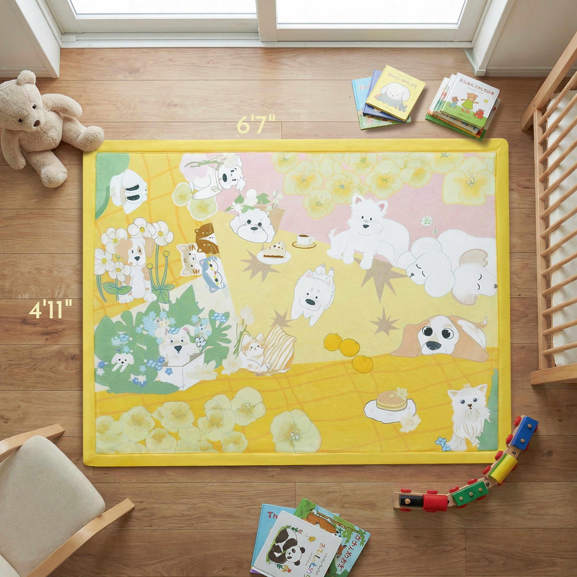 Whimsical Flannel Baby Play Mat 1.5" Thick – Non-Slip, Splash Resistant