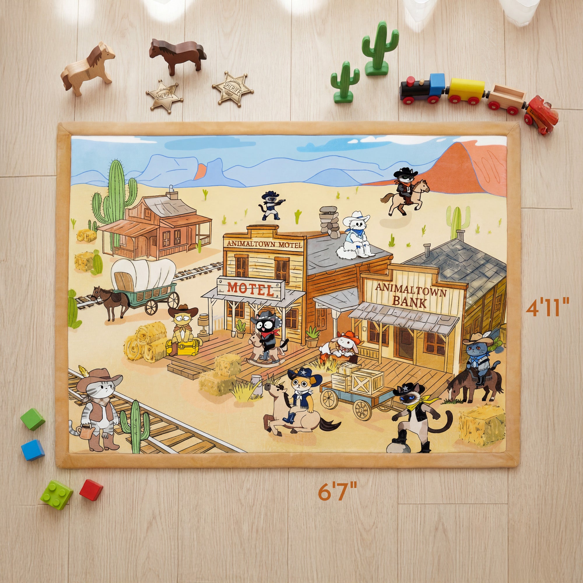 Whimsical Flannel Baby Play Mat 1.5" Thick – Non-Slip, Splash Resistant