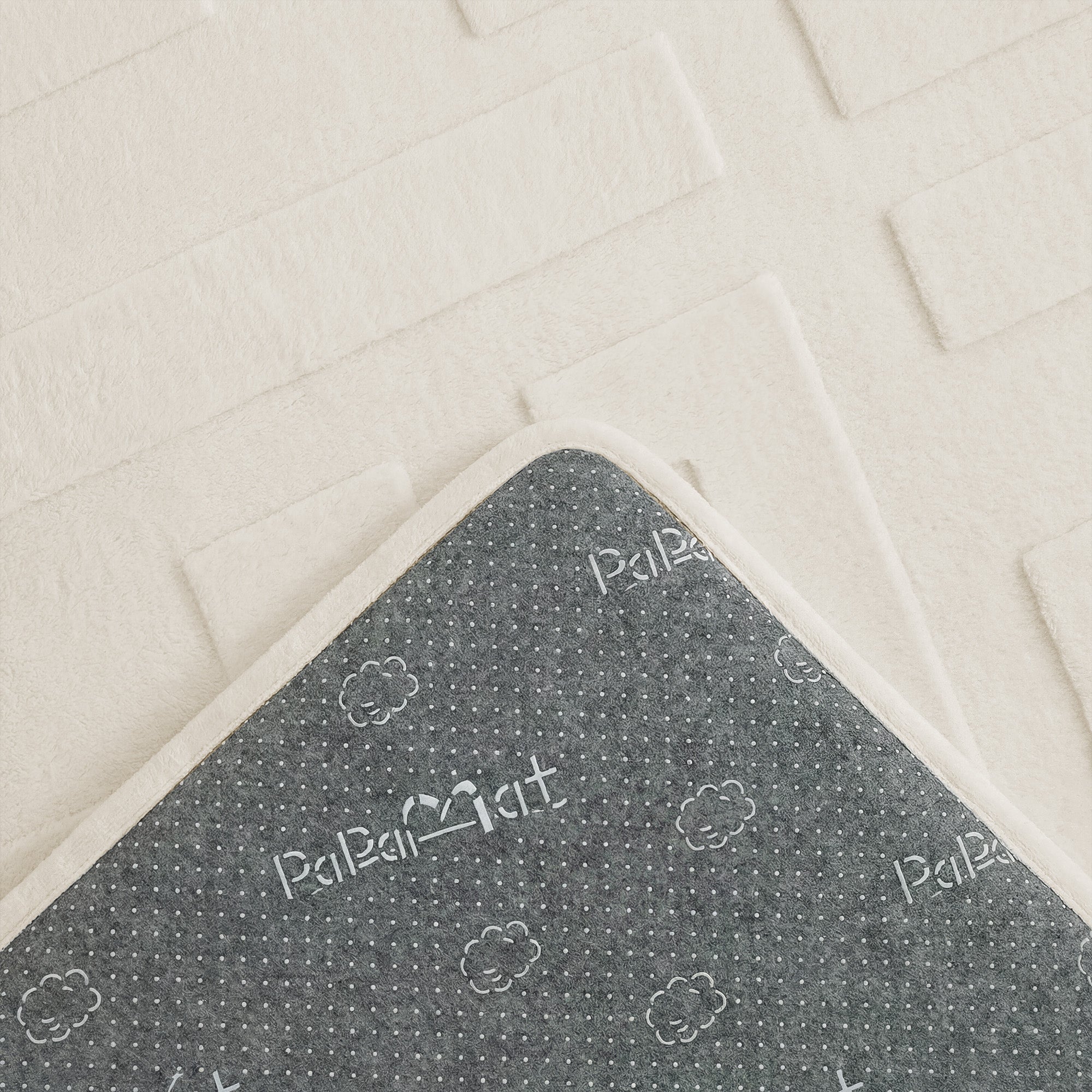Classic Grid Faux Fur Jacquard Plush Play Mat