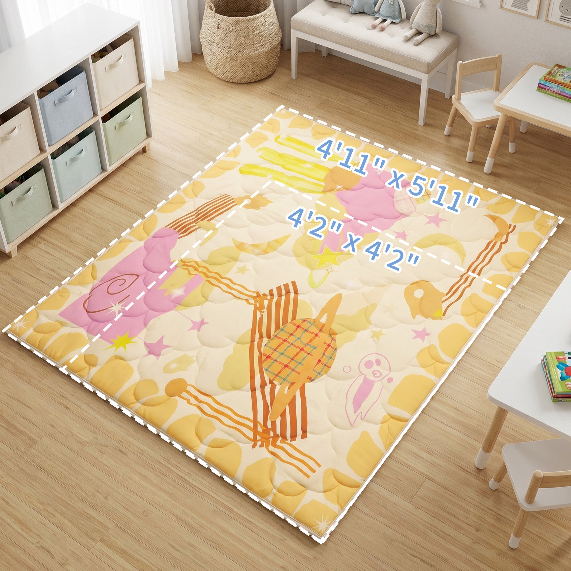 Quilted Comfort Baby Play Mat 1.5" Thick – Removable Cover, Non-Slip