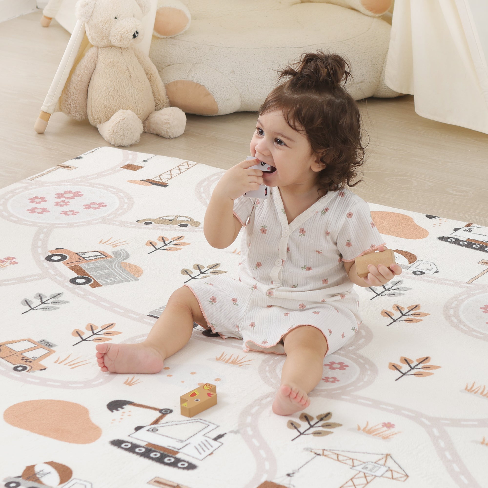 Everyday Explorers Baby Play Mat – Coral Velvet 1.3" Thick Memory Foam