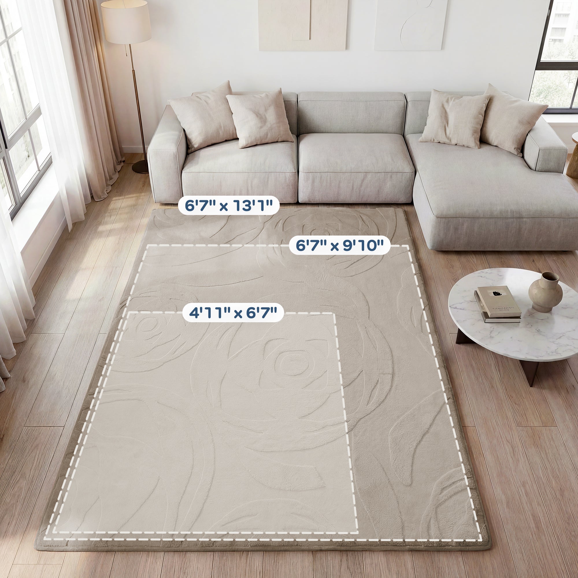 Rose Garden Faux Fur Jacquard Plush Play Mat