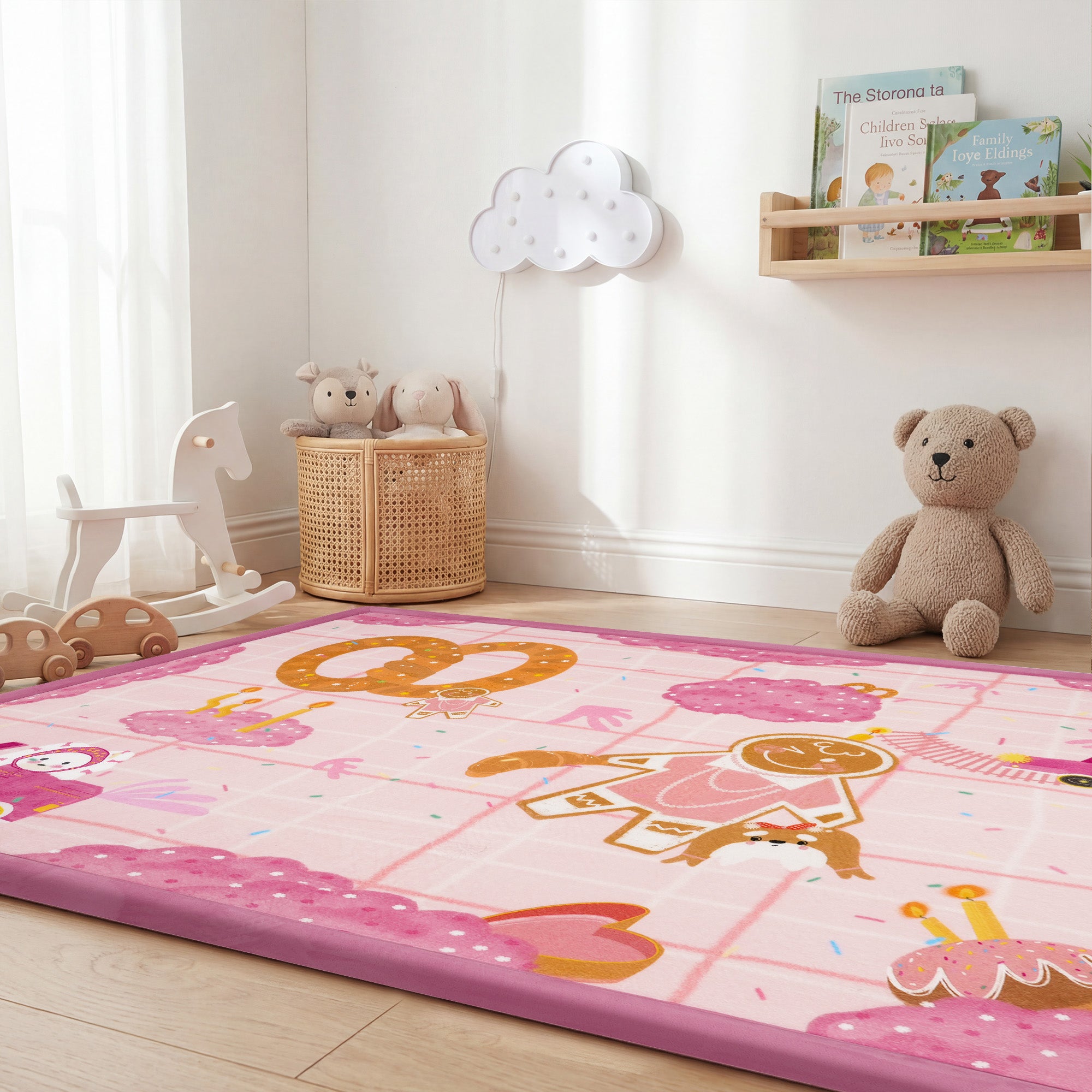 Whimsical Flannel Baby Play Mat 1.5" Thick – Non-Slip, Splash Resistant