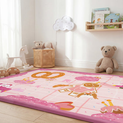 Whimsical Flannel Baby Play Mat 1.5" Thick – Non-Slip, Splash Resistant
