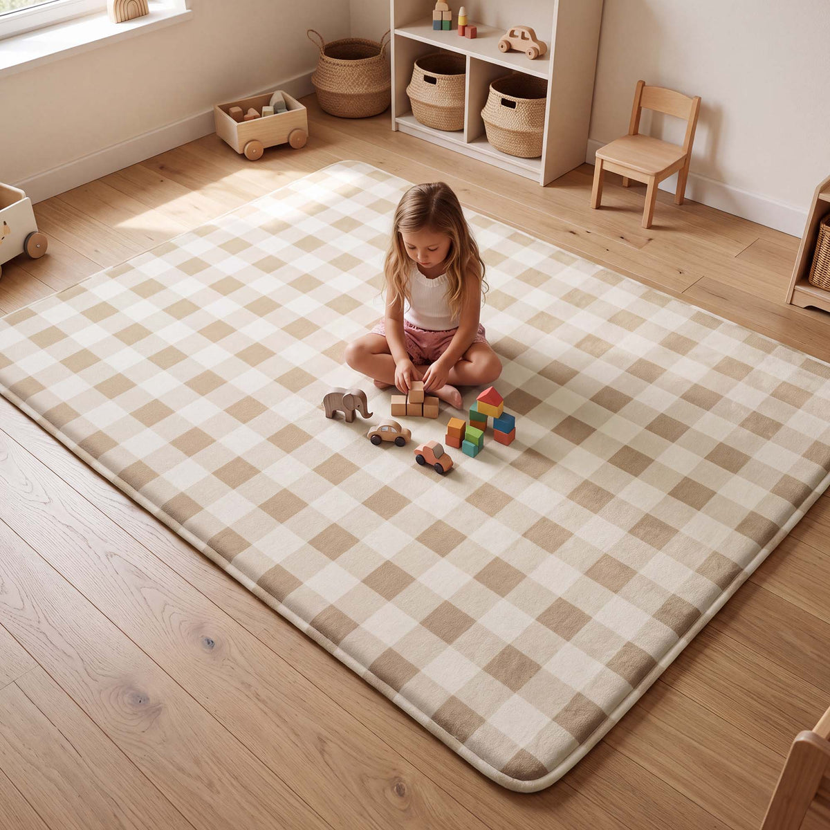 Checkered Flannel Baby Play Mat