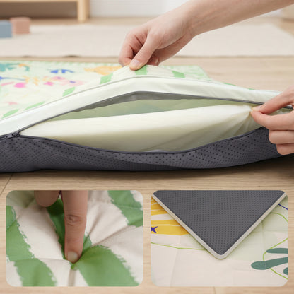 Quilted Comfort Baby Play Mat 1.5" Thick – Removable Cover, Non-Slip