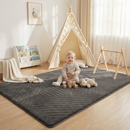 Diamond Weave Faux Fur Jacquard Plush Play Mat