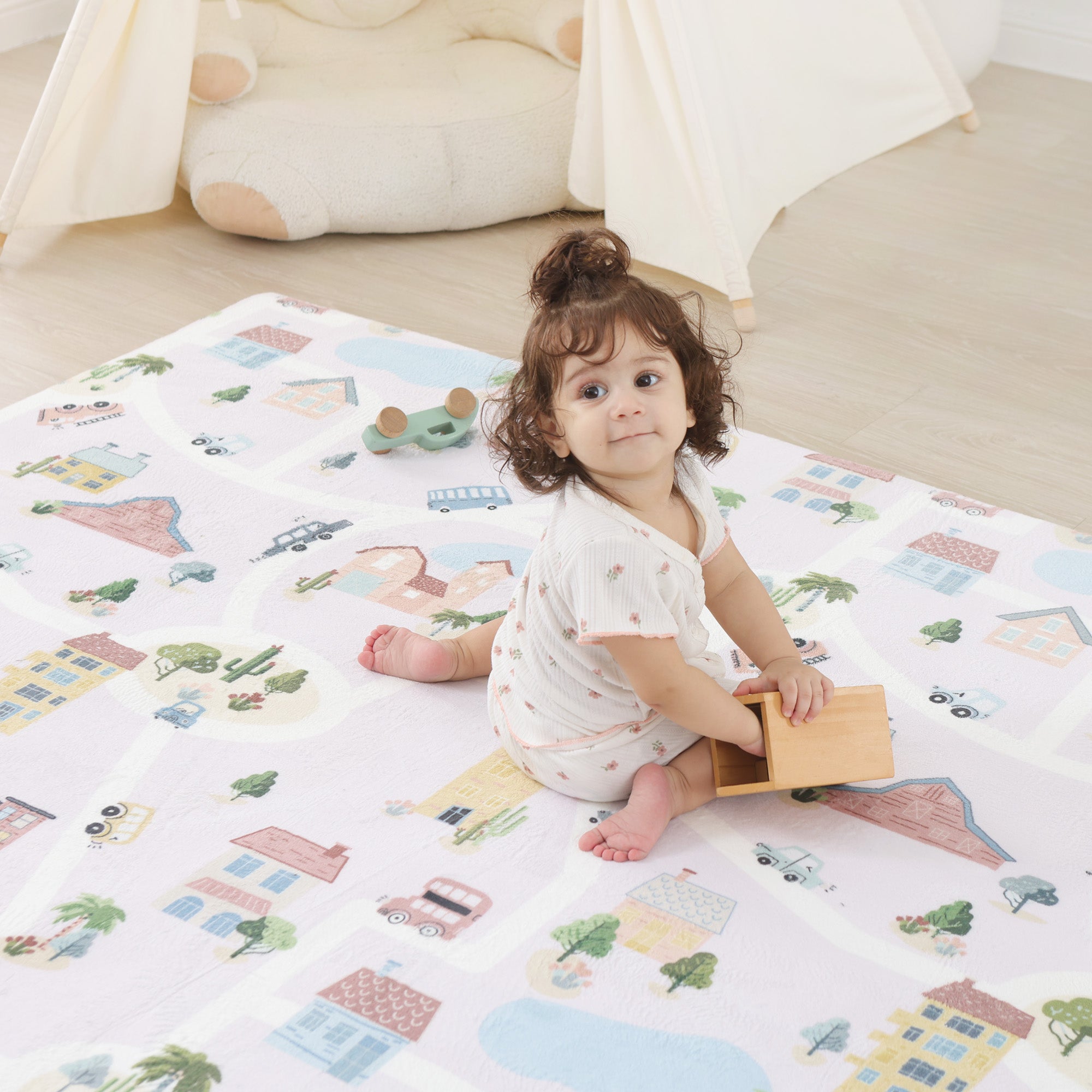 Everyday Explorers Baby Play Mat – Coral Velvet 1.3" Thick Memory Foam