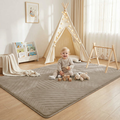 Diamond Weave Faux Fur Jacquard Plush Play Mat