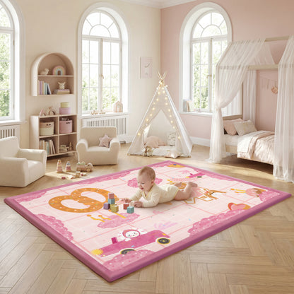 Whimsical Flannel Baby Play Mat 1.5" Thick – Non-Slip, Splash Resistant