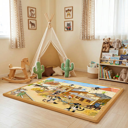 Whimsical Flannel Baby Play Mat 1.5" Thick – Non-Slip, Splash Resistant