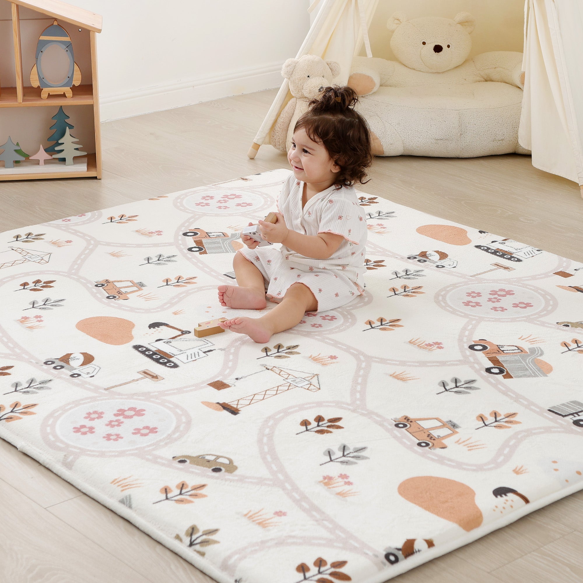 Everyday Explorers Baby Play Mat – Coral Velvet 1.3" Thick Memory Foam