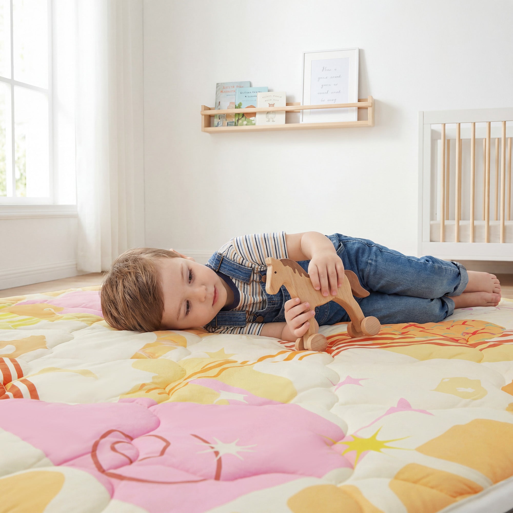Quilted Comfort Baby Play Mat 1.5" Thick – Removable Cover, Non-Slip