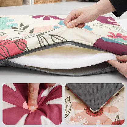 Quilted Comfort Baby Play Mat 1.5" Thick – Removable Cover, Non-Slip