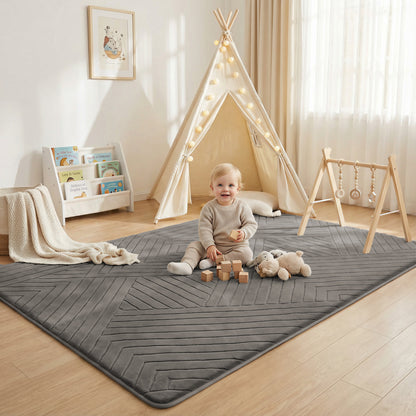 Diamond Weave Faux Fur Jacquard Plush Play Mat