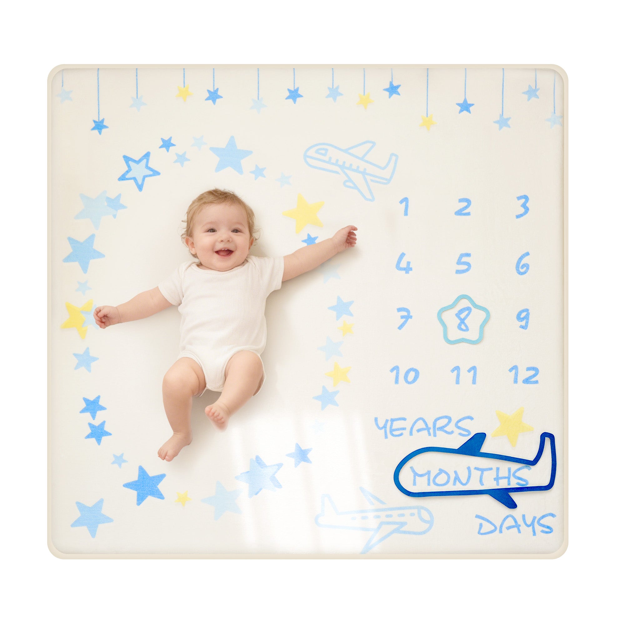 Milestone Moments Play Mat – 1.3" Flannel Memory Foam