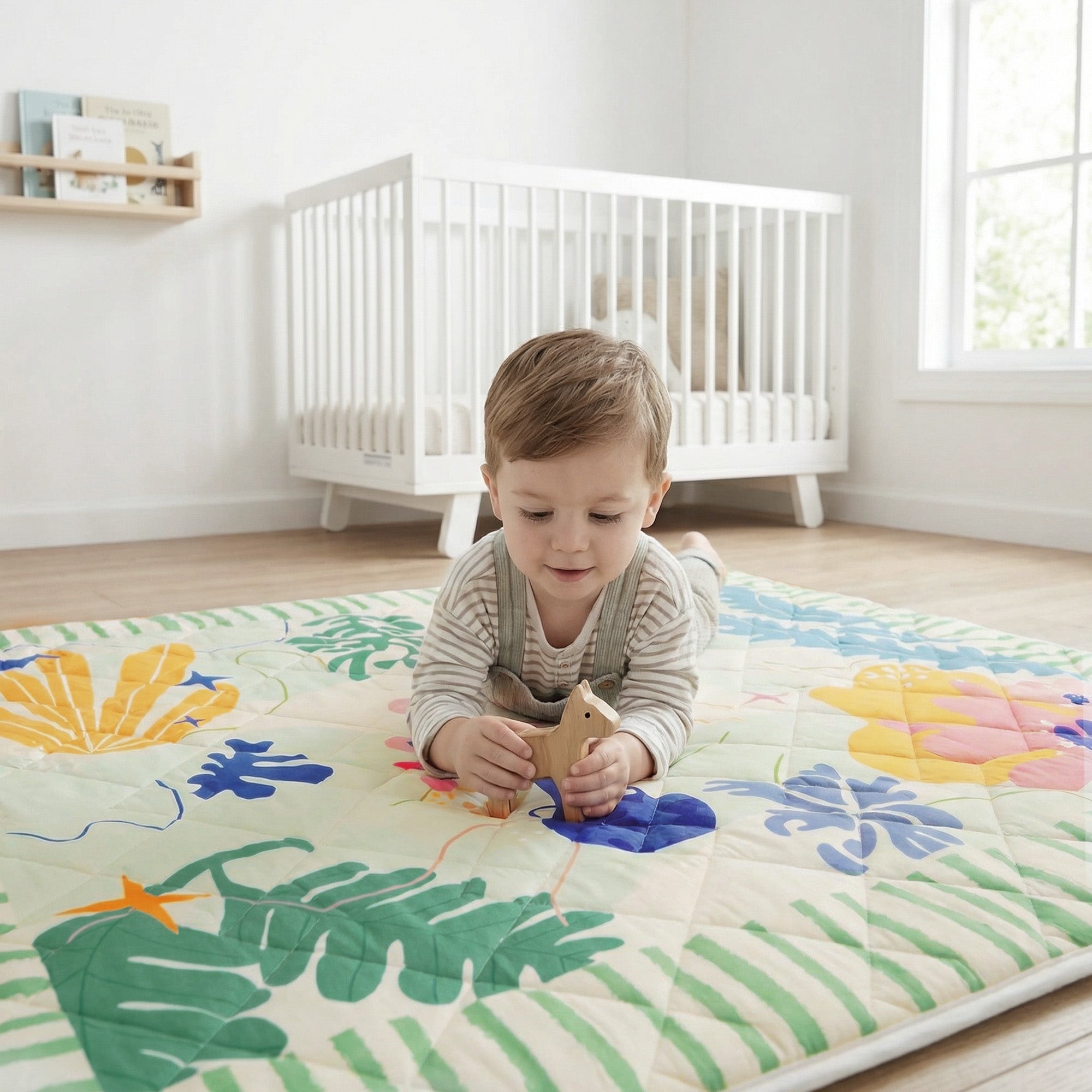 Quilted Comfort Baby Play Mat 1.5" Thick – Removable Cover, Non-Slip