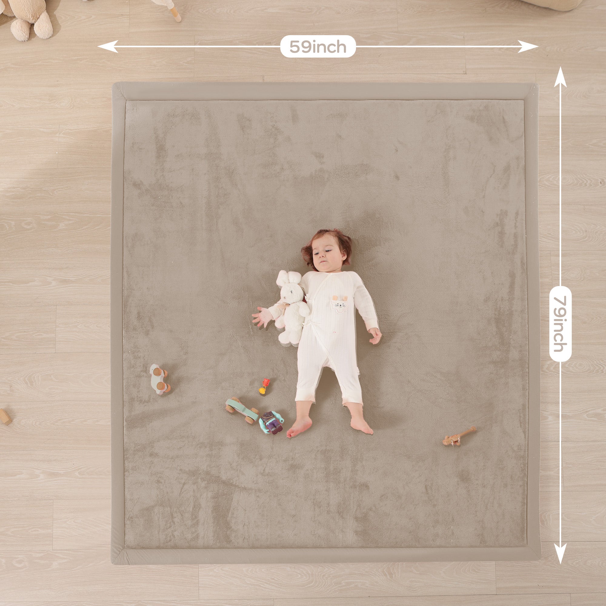 Memory Foam Baby Play Mat 1.3" Thick – Non-Slip, Splash Resistant