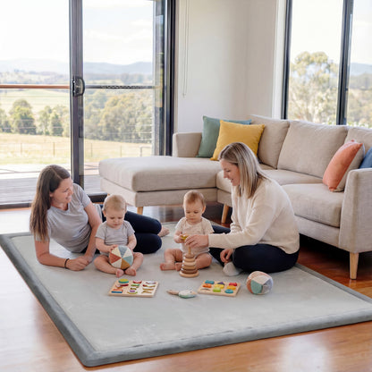 Plush Flannel Wide-edge Baby Play Mat 1.5" Thick – Non-Slip, Splash Resistant