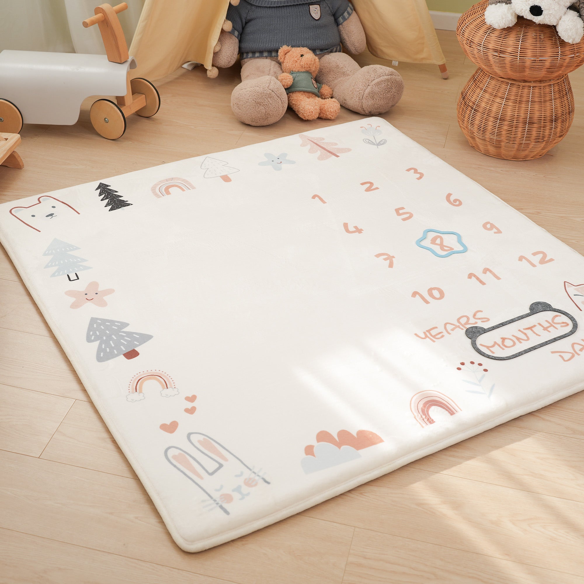 Milestone Moments Play Mat – 1.3" Flannel Memory Foam