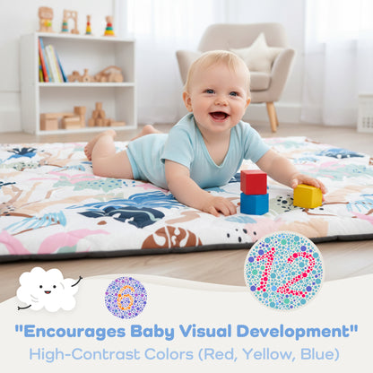 Quilted Comfort Baby Play Mat 1.5" Thick – Removable Cover, Non-Slip