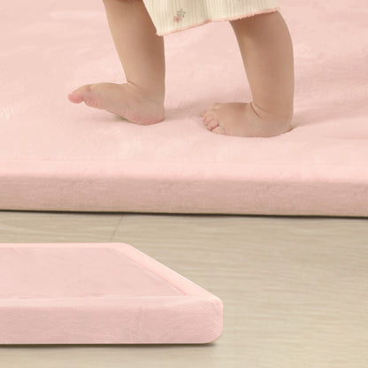 Plush Flannel Wide-edge Baby Play Mat 1.5" Thick – Non-Slip, Splash Resistant