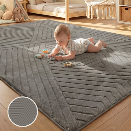 Diamond Weave Faux Fur Jacquard Plush Play Mat