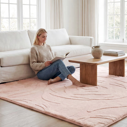Rose Garden Faux Fur Jacquard Plush Play Mat