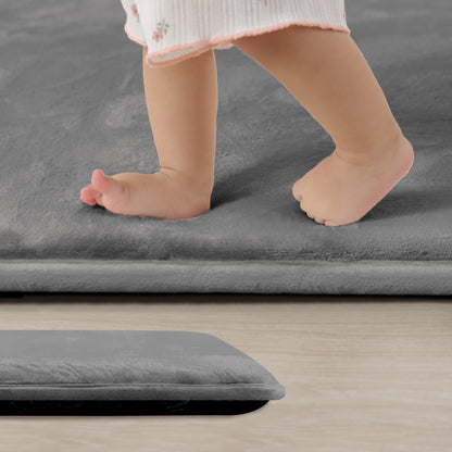 Plush Flannel Narrow-edge Baby Play Mat 1.5" Thick – Non-Slip, Splash Resistant