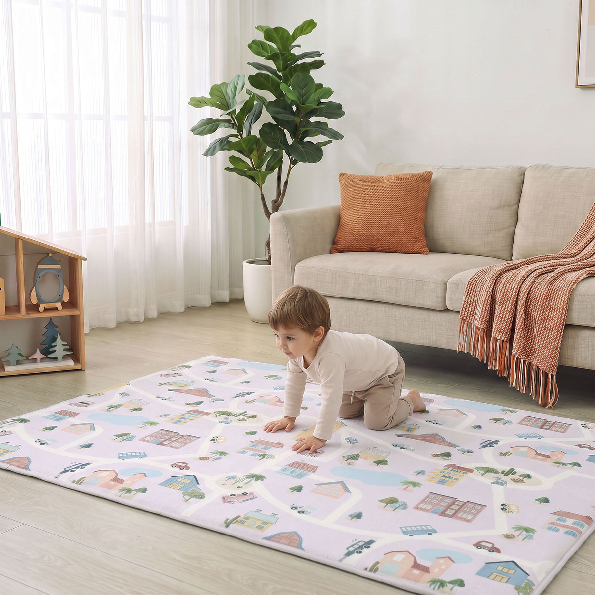 Everyday Explorers Baby Play Mat – Coral Velvet 1.3" Thick Memory Foam
