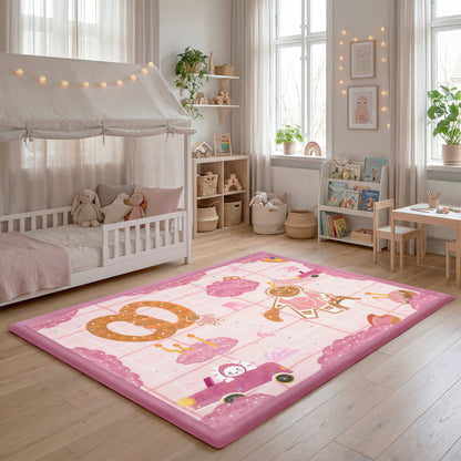 Whimsical Flannel Baby Play Mat 1.5" Thick – Non-Slip, Splash Resistant