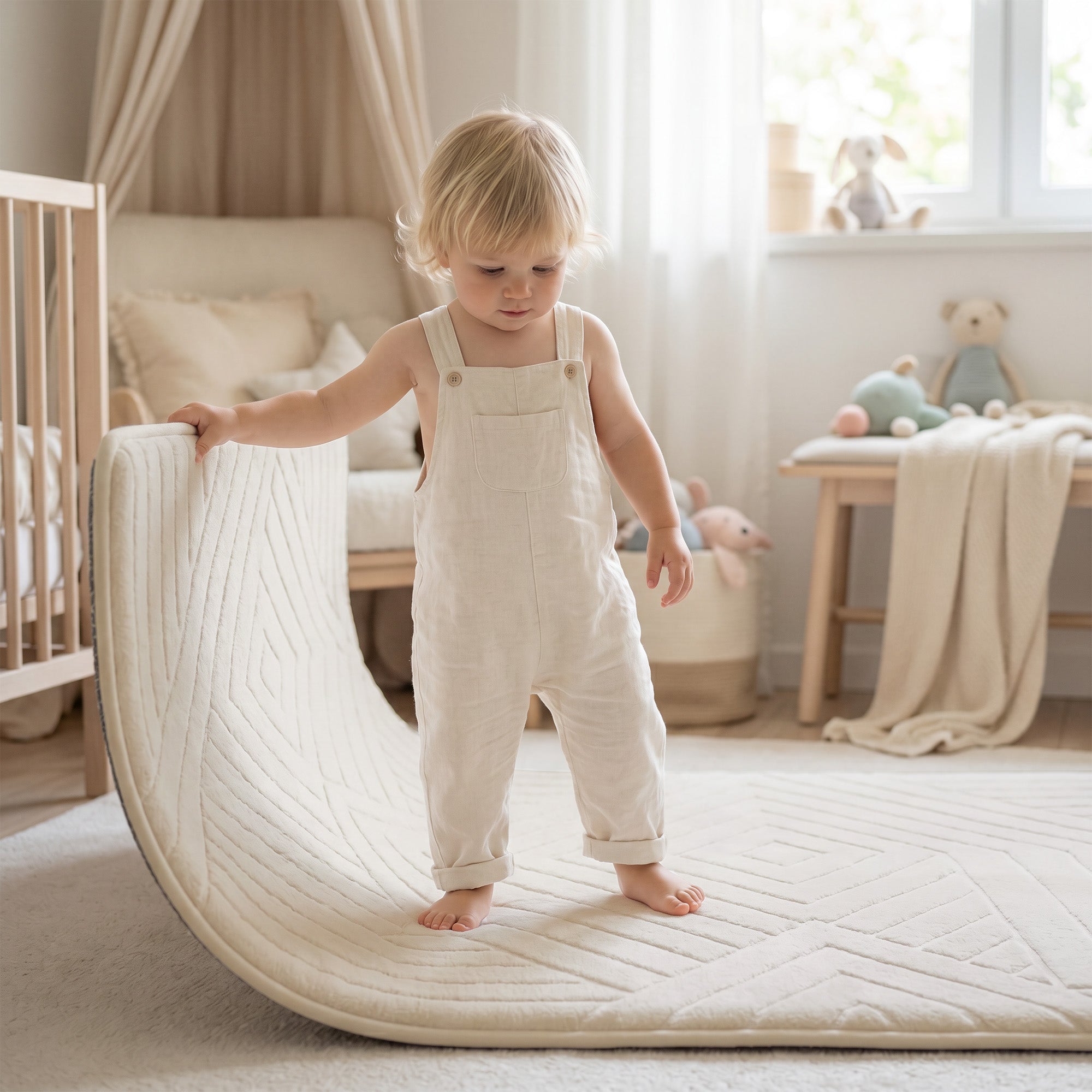 Diamond Weave Faux Fur Jacquard Plush Play Mat