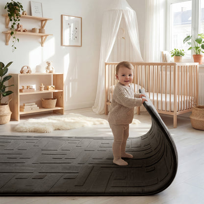 Classic Grid Faux Fur Jacquard Plush Play Mat