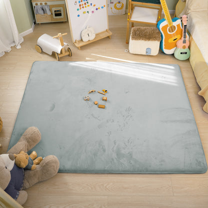 Plush Flannel Narrow-edge Baby Play Mat 1.5" Thick – Non-Slip, Splash Resistant
