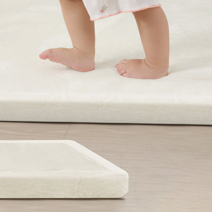 Plush Flannel Wide-edge Baby Play Mat 1.5" Thick – Non-Slip, Splash Resistant