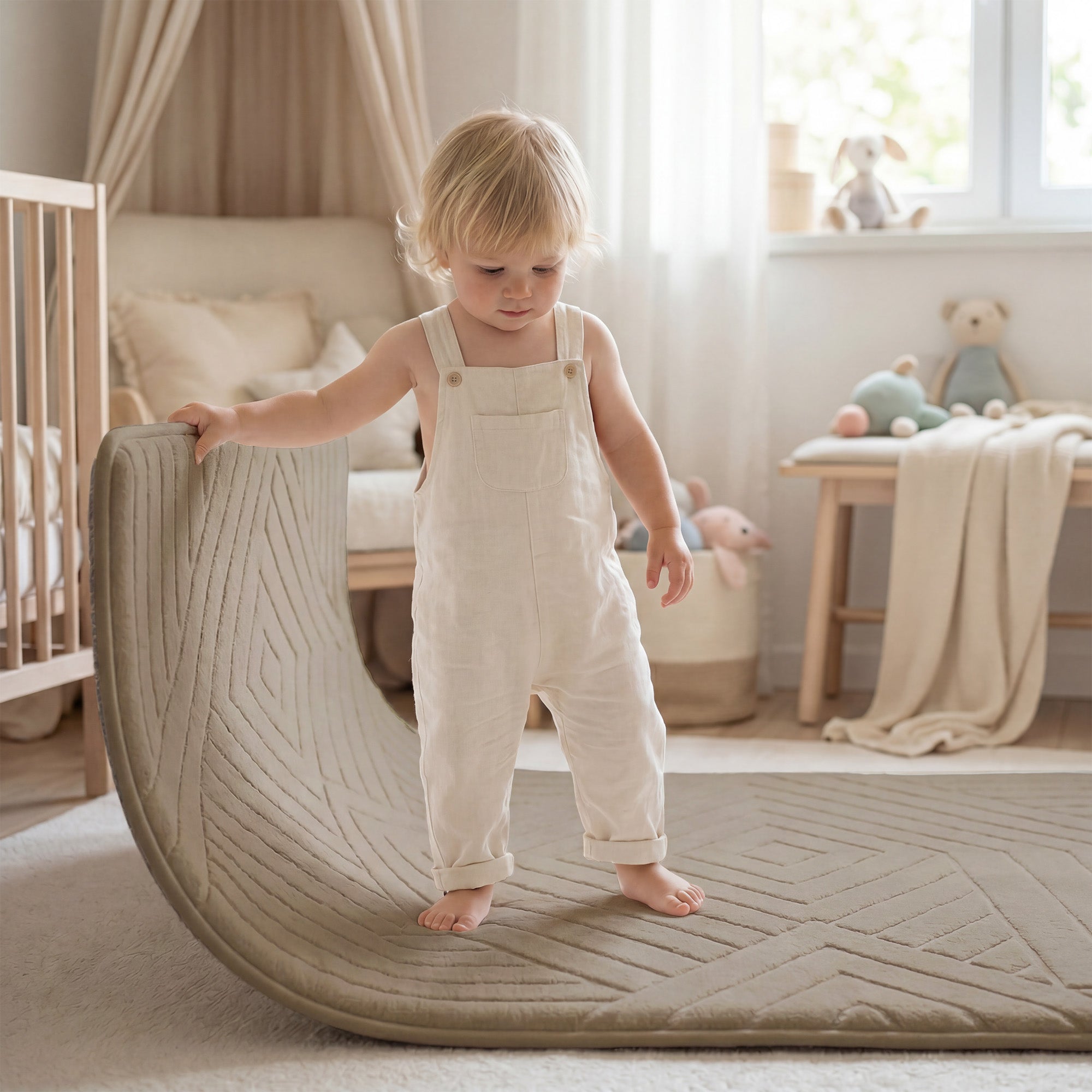 Diamond Weave Faux Fur Jacquard Plush Play Mat