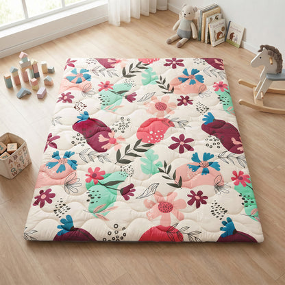 Quilted Comfort Baby Play Mat 1.5" Thick – Removable Cover, Non-Slip