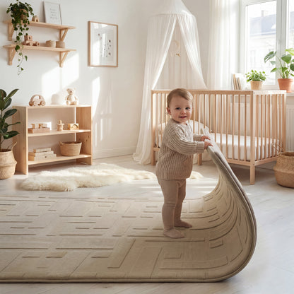 Classic Grid Faux Fur Jacquard Plush Play Mat