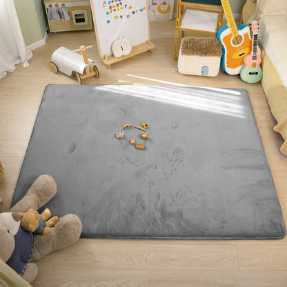 Plush Flannel Narrow-edge Baby Play Mat 1.5" Thick – Non-Slip, Splash Resistant