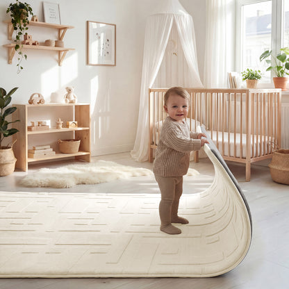 Classic Grid Faux Fur Jacquard Plush Play Mat