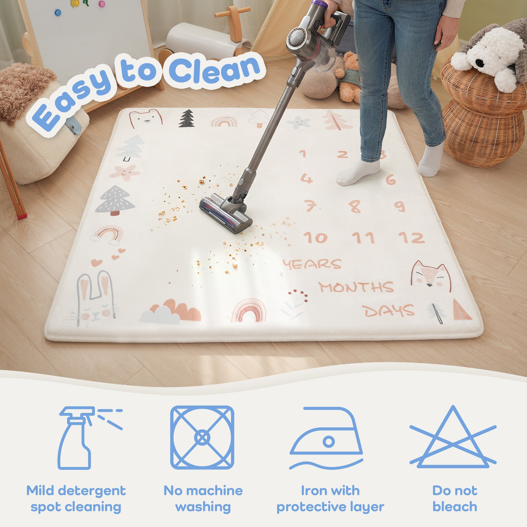 Milestone Moments Play Mat – 1.3" Flannel Memory Foam