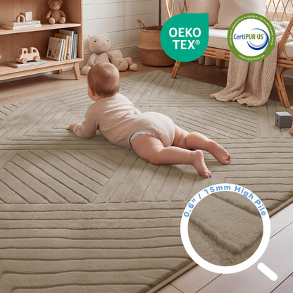 Diamond Weave Faux Fur Jacquard Plush Play Mat