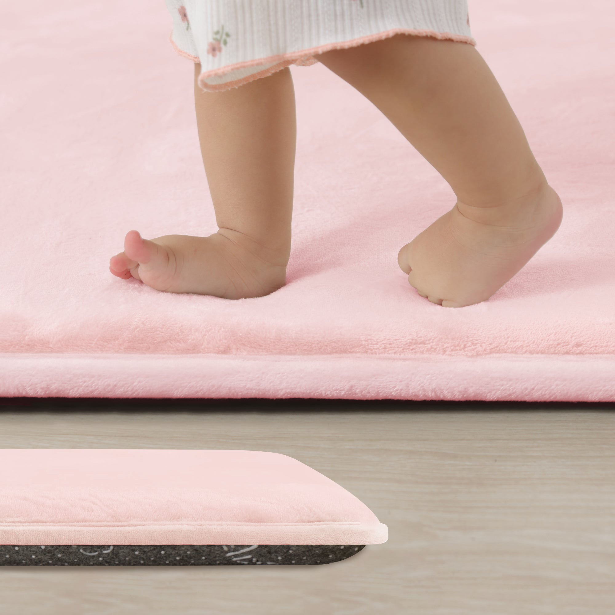 Plush Flannel Narrow-edge Baby Play Mat 1.5" Thick – Non-Slip, Splash Resistant