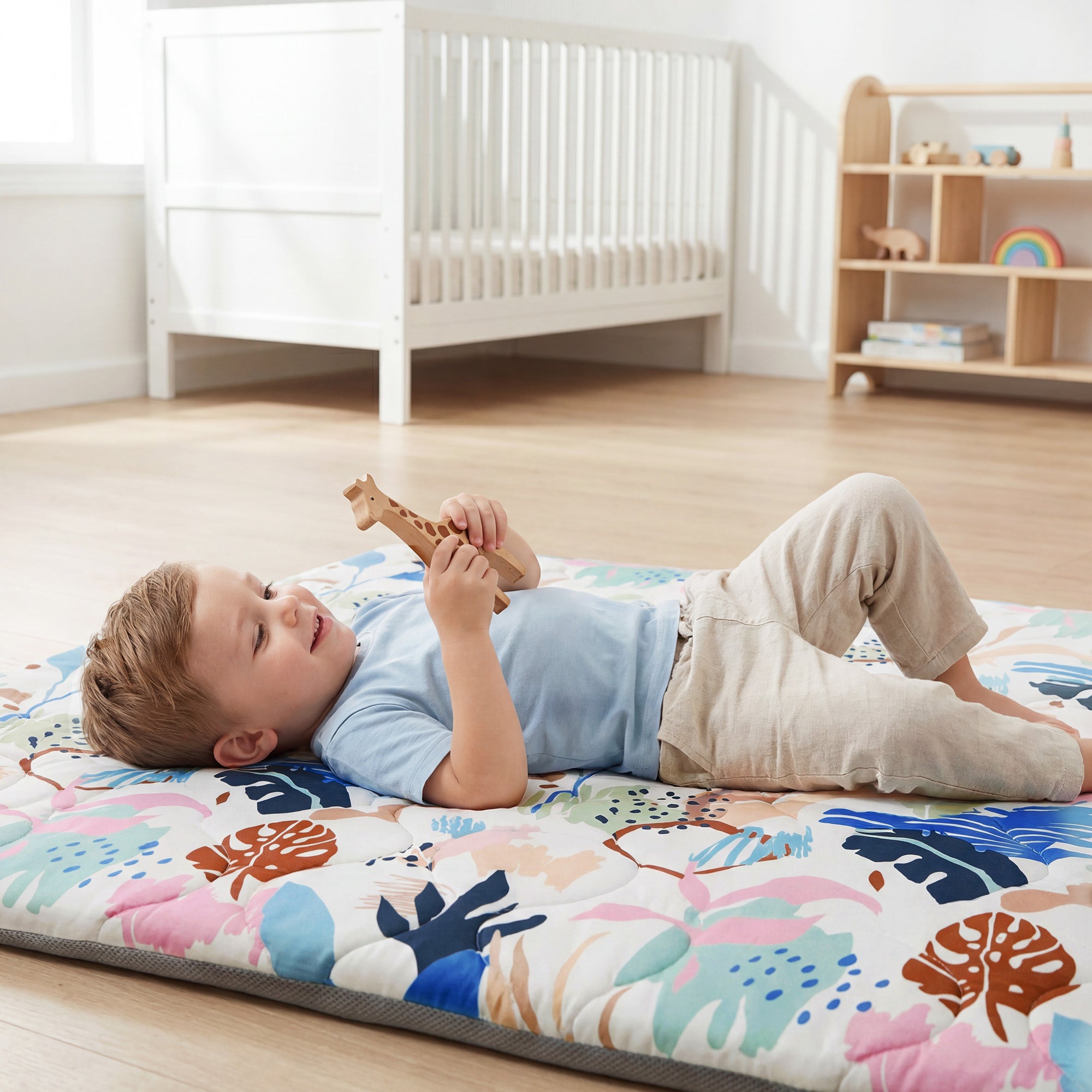 Quilted Comfort Baby Play Mat 1.5" Thick – Removable Cover, Non-Slip