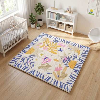 Quilted Comfort Baby Play Mat 1.5" Thick – Removable Cover, Non-Slip