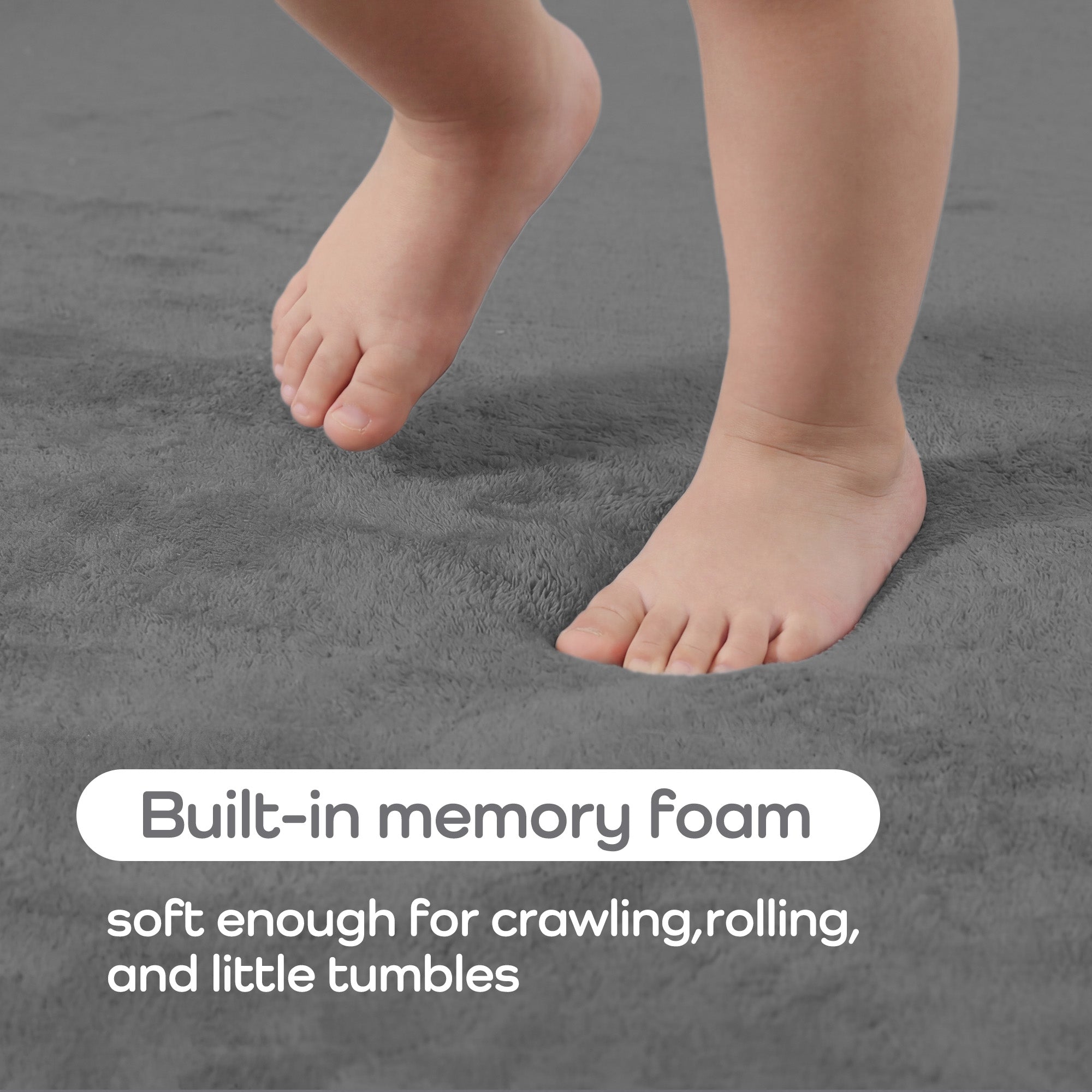 Memory Foam Baby Play Mat 1.3" Thick – Non-Slip, Splash Resistant